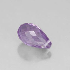 1.37 ct Violet Amethyst Stone, Natural Amethyst in Briolette with Hole Shape for Sale