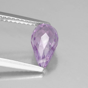 1.41 ct Violet Amethyst Gemstone, Amethyst Gem in Briolette with Hole Shape for Sale.