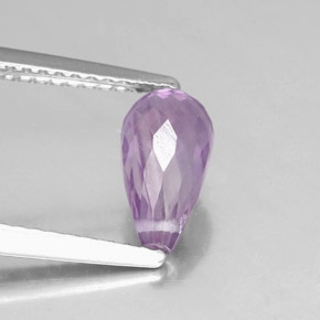 1.28 ct Violet Amethyst Gemstone, Amethyst Gem in Briolette with Hole Shape for Sale.