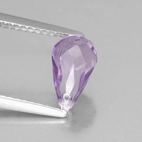 1.41 ct Violet Amethyst Gemstone, Amethyst Gem in Briolette with Hole Shape for Sale.