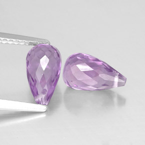2.79 ct Violet Amethyst Gemstone, Amethyst Gem in Briolette with Hole Shape for Sale.