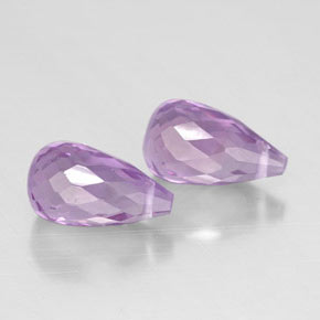 2.79 ct Violet Amethyst Stone, Natural Amethyst in Briolette with Hole Shape for Sale