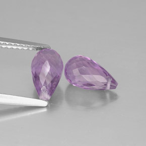 2.53 ct Violet Amethyst Gemstone, Amethyst Gem in Briolette with Hole Shape for Sale.