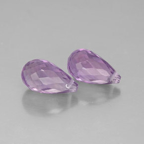 2.53 ct Violet Amethyst Stone, Natural Amethyst in Briolette with Hole Shape for Sale