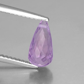 1.38 ct Violet Amethyst Gemstone, Amethyst Gem in Briolette with Hole Shape for Sale.