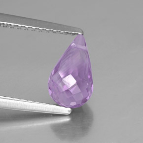 1.35 ct Violet Amethyst Gemstone, Amethyst Gem in Briolette with Hole Shape for Sale.