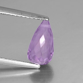 1.53 ct Violet Amethyst Gemstone, Amethyst Gem in Briolette with Hole Shape for Sale.