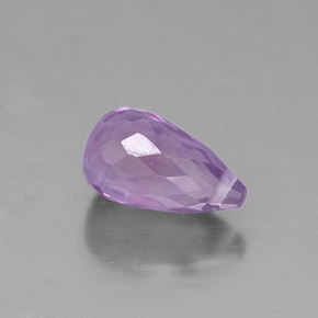 1.53 ct Violet Amethyst Stone, Natural Amethyst in Briolette with Hole Shape for Sale