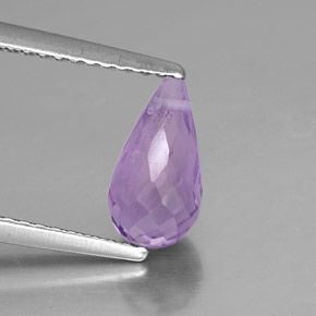 1.32 ct Violet Amethyst Gemstone, Amethyst Gem in Briolette with Hole Shape for Sale.