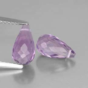 2.57 ct Violet Amethyst Gemstone, Amethyst Gem in Briolette with Hole Shape for Sale.