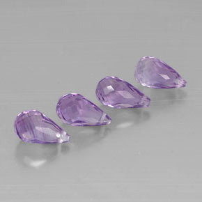 5.51 ct Violet Amethyst Stone, Natural Amethyst in Briolette with Hole Shape for Sale