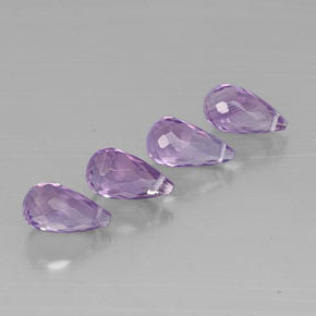 5.60 ct Violet Amethyst Gemstone, Amethyst Gem in Briolette with Hole Shape for Sale.