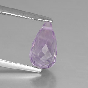 1.38 ct Violet Amethyst Gemstone, Amethyst Gem in Briolette with Hole Shape for Sale.