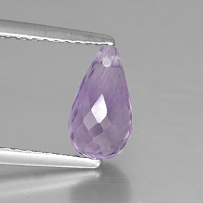 1.38 ct Violet Amethyst Gemstone, Amethyst Gem in Briolette with Hole Shape for Sale.
