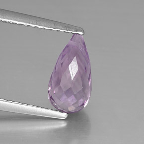 1.42 ct Violet Amethyst Gemstone, Amethyst Gem in Briolette with Hole Shape for Sale.