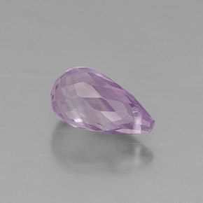 1.42 ct Violet Amethyst Stone, Natural Amethyst in Briolette with Hole Shape for Sale