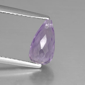 1.30 ct Violet Amethyst Gemstone, Amethyst Gem in Briolette with Hole Shape for Sale.
