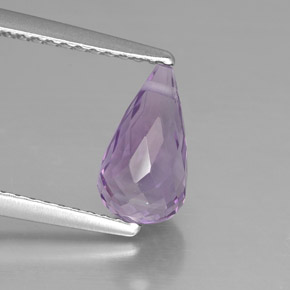 1.40 ct Violet Amethyst Gemstone, Amethyst Gem in Briolette with Hole Shape for Sale.