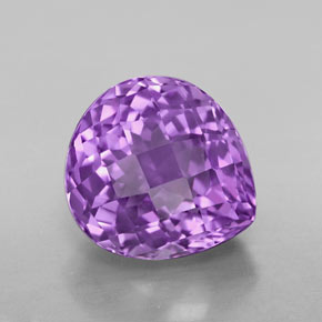 4.84 ct Violet Amethyst Gemstone, Amethyst Gem in Pear Checkerboard Shape for Sale.