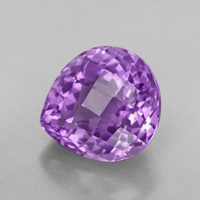 4.84 ct Violet Amethyst Stone, Natural Amethyst in Pear Checkerboard Shape for Sale