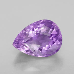 5.47 ct Violet Amethyst Gemstone, Amethyst Gem in Pear Checkerboard Shape for Sale.