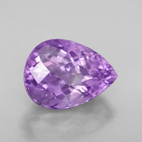 5.47 ct Violet Amethyst Stone, Natural Amethyst in Pear Checkerboard Shape for Sale