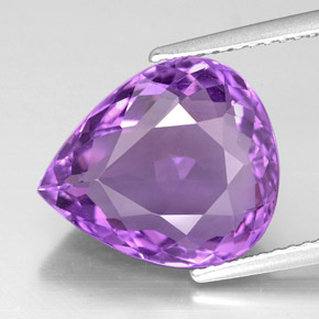 6.22 ct Violet Amethyst Gemstone, Amethyst Gem in Pear Facet Shape for Sale.
