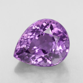 6.85 ct Violet Amethyst Gemstone, Amethyst Gem in Pear Facet Shape for Sale.