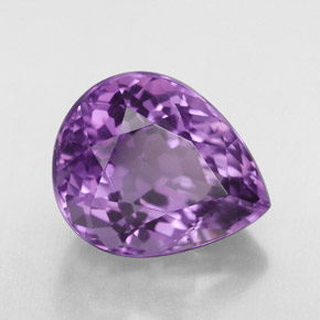 6.85 ct Violet Amethyst Stone, Natural Amethyst in Pear Facet Shape for Sale