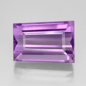 8.96 ct Violet Amethyst Gemstone, Amethyst Gem in Trapezoid Shape for Sale.