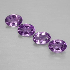 2.48 ct Violet Amethyst Gemstone, Amethyst Gem in Oval Facet Shape for Sale.