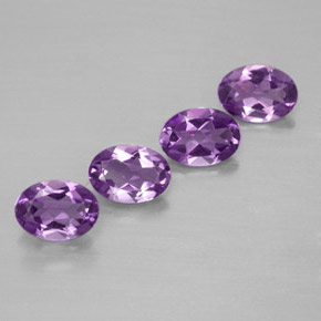 2.48 ct Violet Amethyst Stone, Natural Amethyst in Oval Facet Shape for Sale