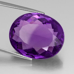 30.82 ct Violet Amethyst Stone, Natural Amethyst in Oval Facet Shape for Sale