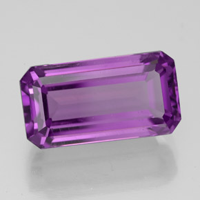 7.51 ct Violet Amethyst Stone, Natural Amethyst in Octagon Facet Shape for Sale
