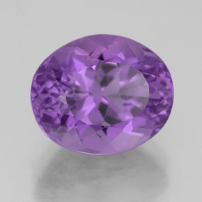 4.88 ct Violet Amethyst Stone, Natural Amethyst in Oval Facet Shape for Sale
