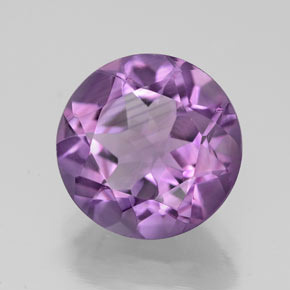 3.38 ct Violet Amethyst Stone, Natural Amethyst in Round Facet Shape for Sale