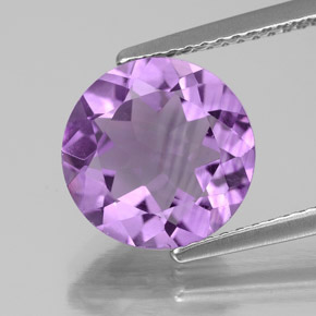 3.00 ct Violet Amethyst Gemstone, Amethyst Gem in Round Facet Shape for Sale.