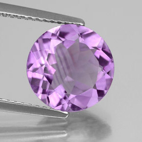 3.00 ct Violet Amethyst Stone, Natural Amethyst in Round Facet Shape for Sale