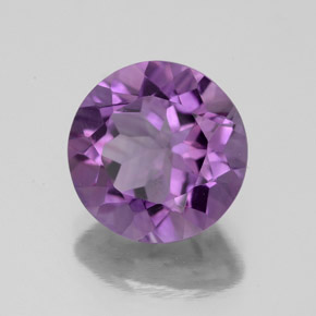 3.19 ct Violet Amethyst Stone, Natural Amethyst in Round Facet Shape for Sale