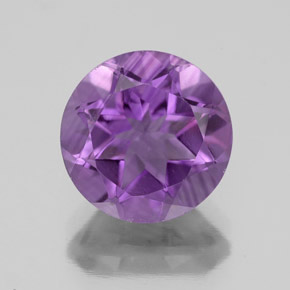 3.60 ct Violet Amethyst Gemstone, Amethyst Gem in Round Facet Shape for Sale.