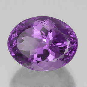 9.66 ct Violet Amethyst Stone, Natural Amethyst in Oval Facet Shape for Sale