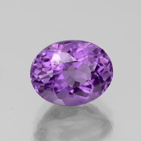 2.31 ct Violet Amethyst Stone, Natural Amethyst in Oval Facet Shape for Sale