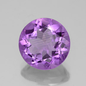 2.90 ct Violet Amethyst Stone, Natural Amethyst in Round Facet Shape for Sale