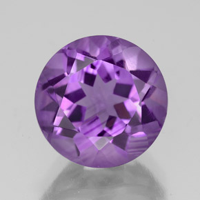 3.69 ct Violet Amethyst Gemstone, Amethyst Gem in Round Facet Shape for Sale.