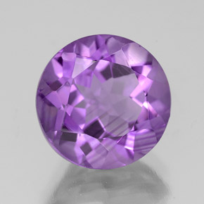 3.69 ct Violet Amethyst Stone, Natural Amethyst in Round Facet Shape for Sale