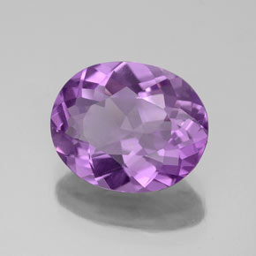 2.86 ct Violet Amethyst Stone, Natural Amethyst in Oval Facet Shape for Sale