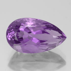 4.46 ct Violet Amethyst Gemstone, Amethyst Gem in Pear Facet Shape for Sale.