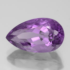 4.46 ct Violet Amethyst Stone, Natural Amethyst in Pear Facet Shape for Sale