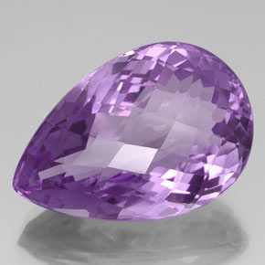 57.89 ct Violet Amethyst Stone, Natural Amethyst in Pear Checkerboard Shape for Sale