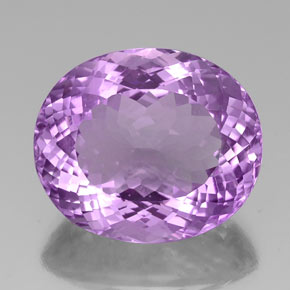 30.59 ct Violet Amethyst Gemstone, Amethyst Gem in Oval Portuguese-Cut Shape for Sale.